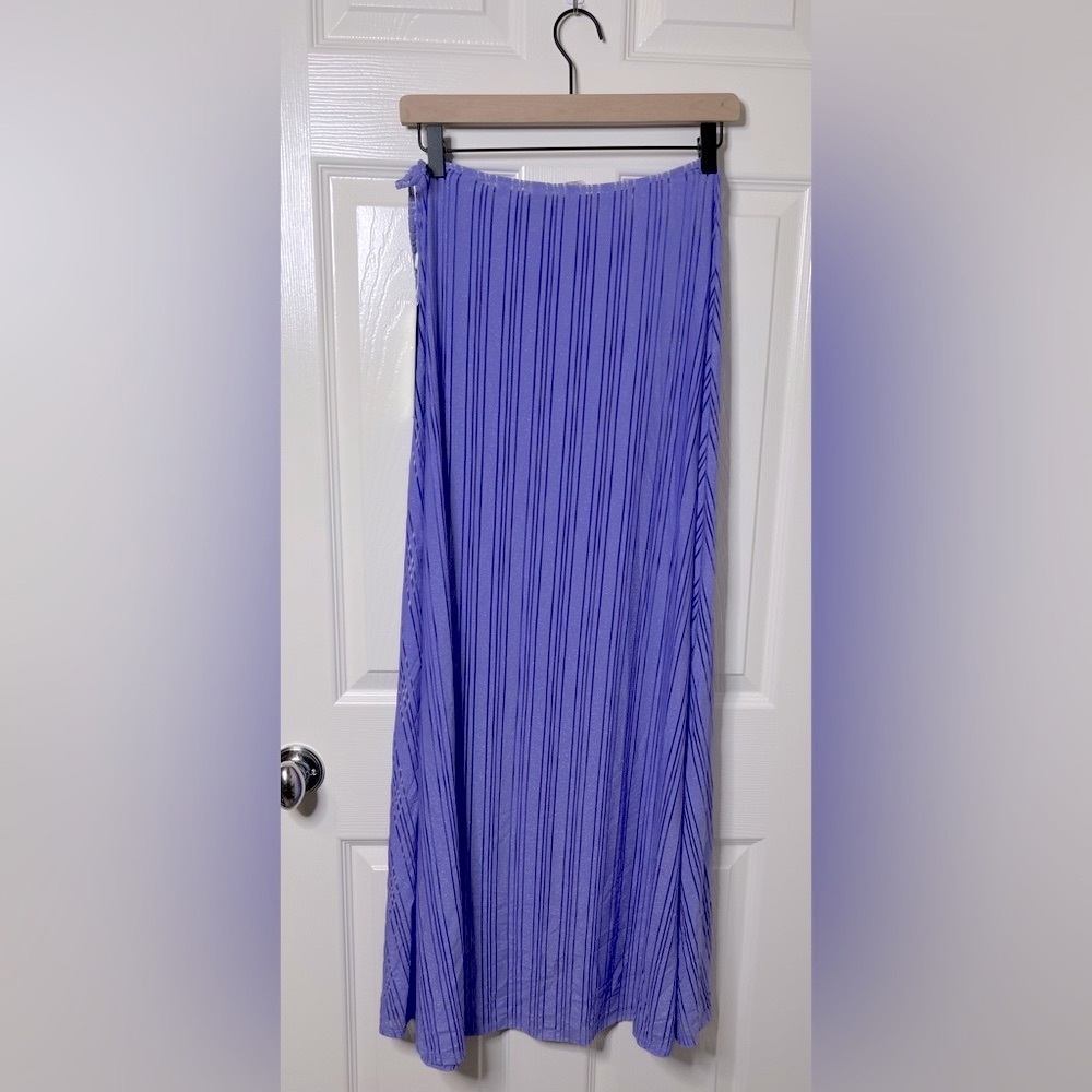 New Beach Bunny Hutton Sheer Stripe Wrap Skirt Swim Beach Coverup OS Lavender - Picture 5 of 13